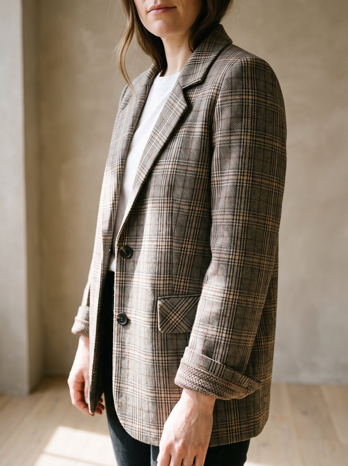 The Marguerite Blazer, worn — front view