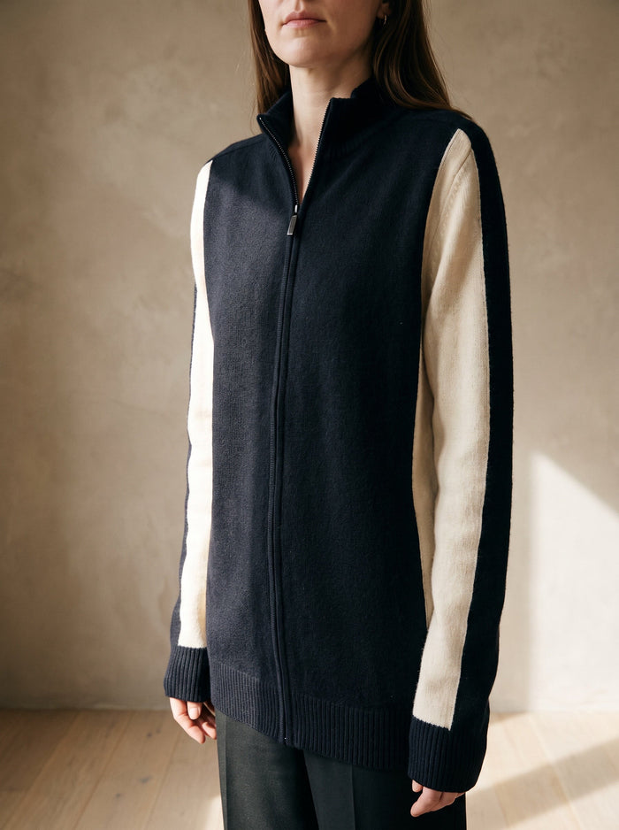 The Wilda Jumper in Black, worn — front view